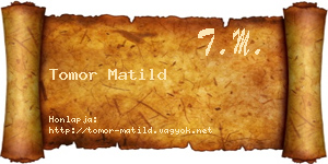 Tomor Matild névjegykártya
